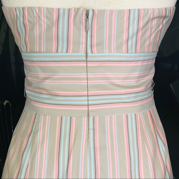 Tommy Bahaha Silk Neutral Striped Halter Dress - Picture 6 of 14